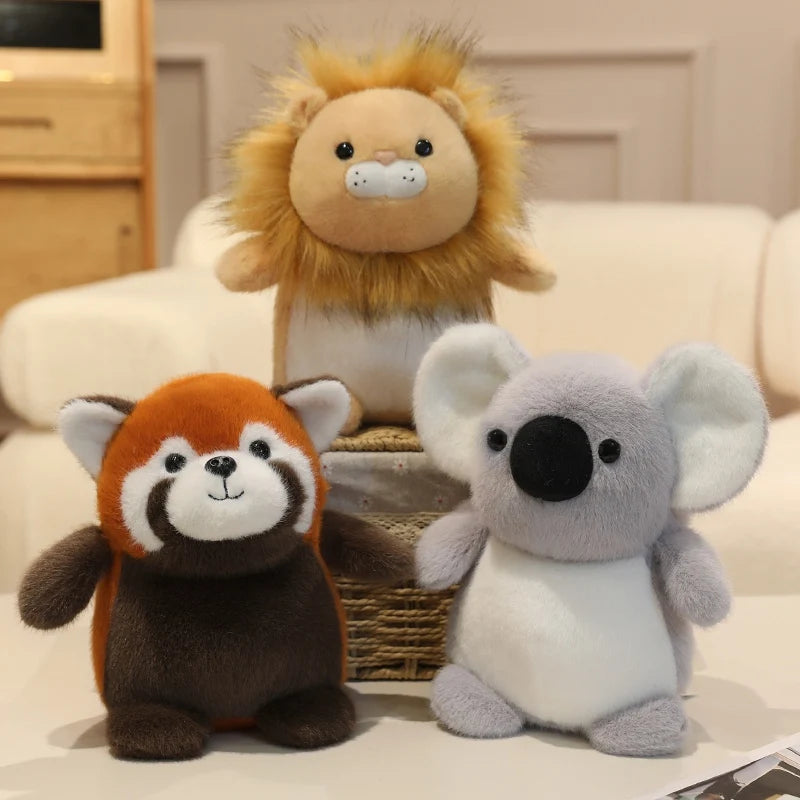 22CM Kawaii Cartoon Forest Animal Koala Hippopotamus Monkey Stuffed Animal Plush Toy Children's Raccoon Fox Handmade Doll Gift