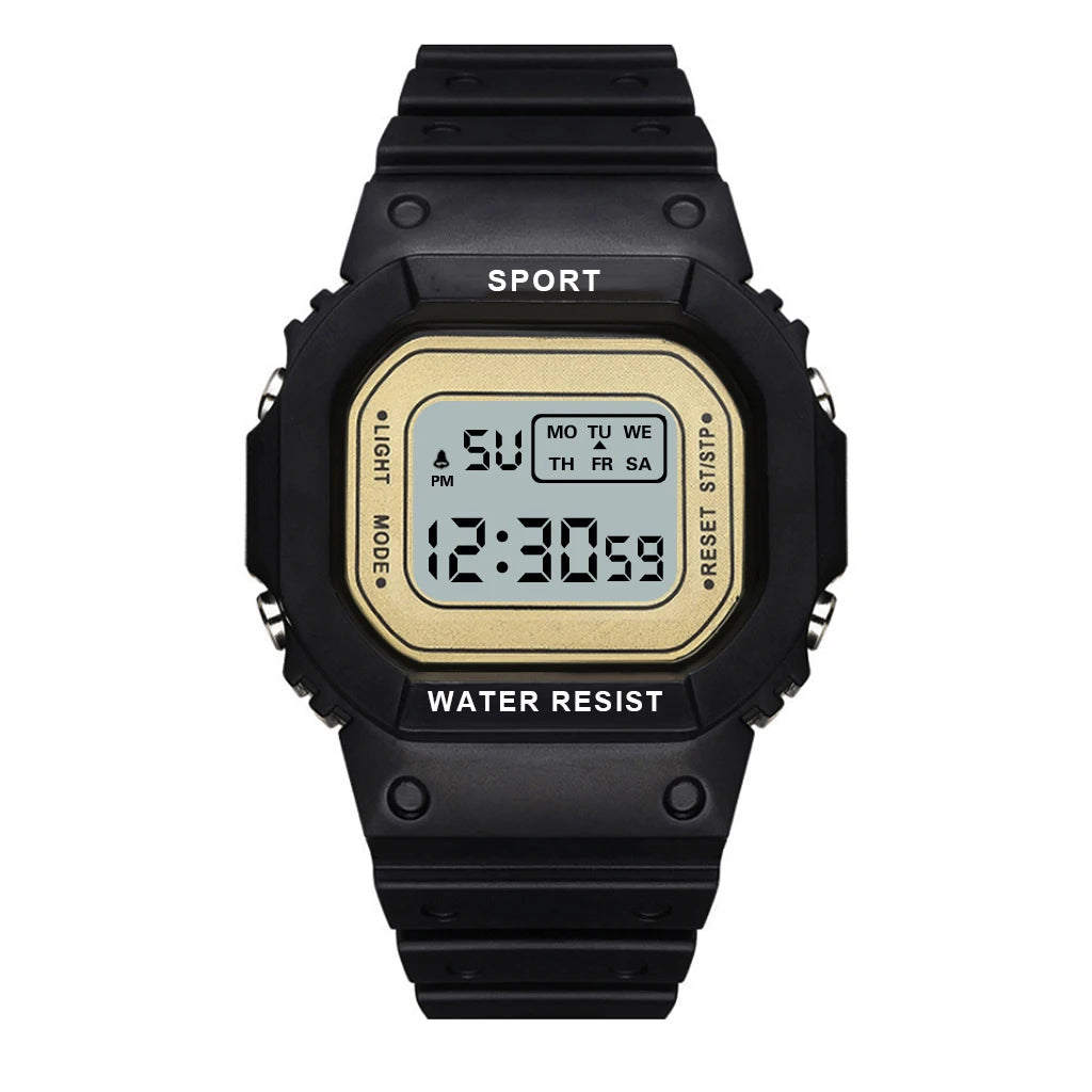 Sports Watch, LED Square Digital, Waterproof Rubber Watch for Men, Women, Students