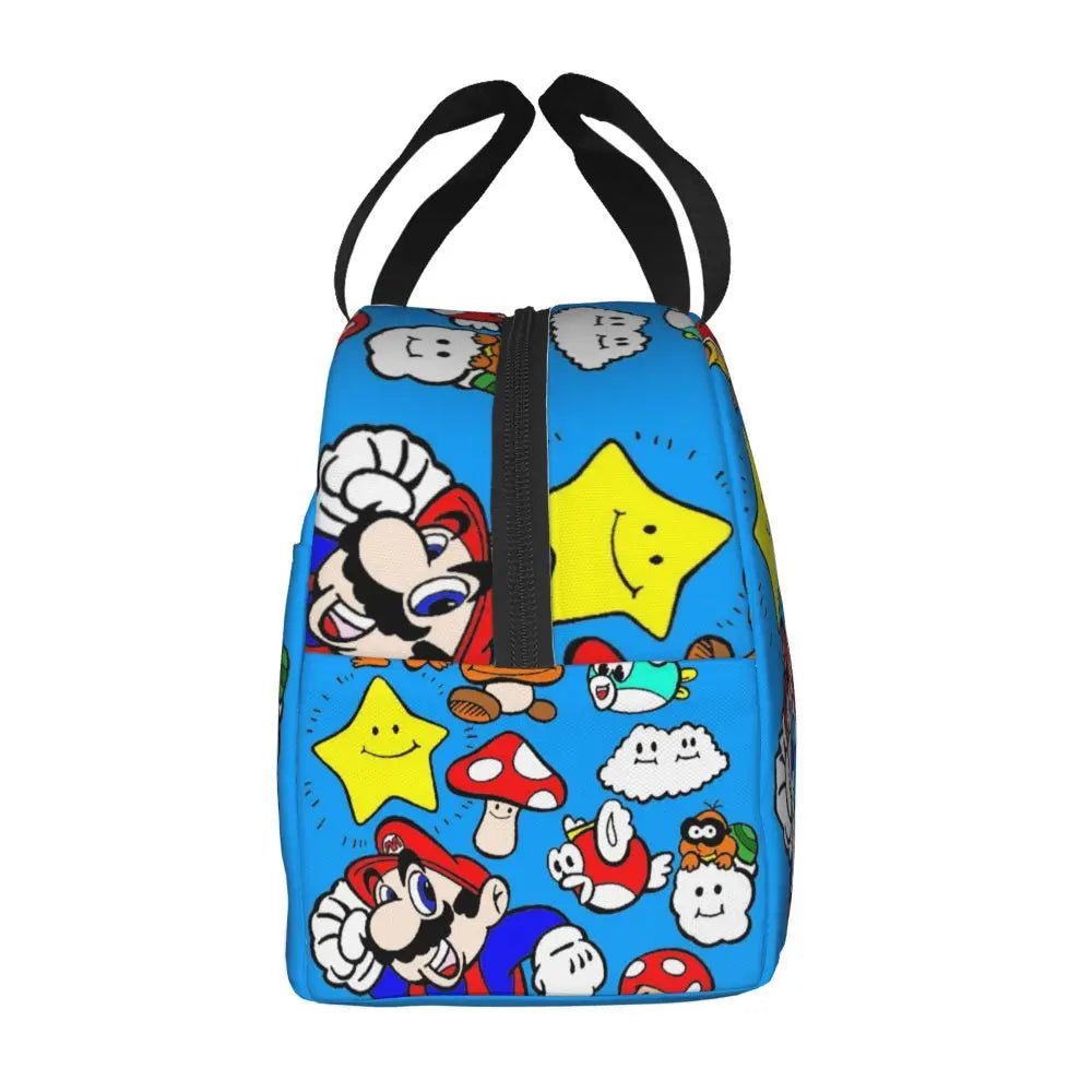 Custom Mario SuperBros Insulated Lunch Bag Reusable Thermal Cooler Lunch Box M17