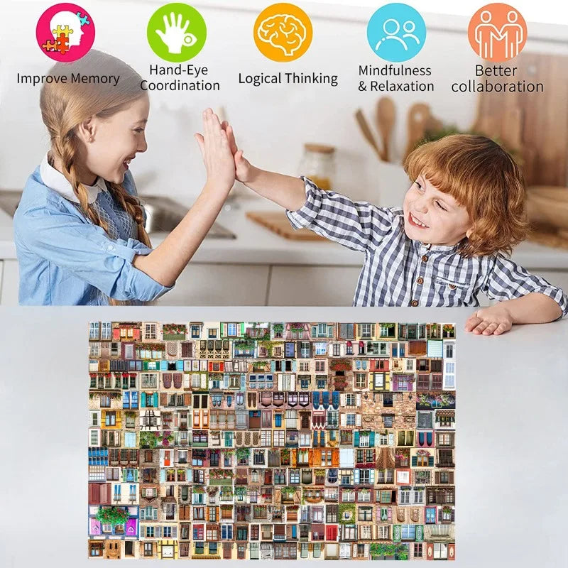 Window of The World 1000 Pieces Puzzle Paper High Difficulty Paper Adult Puzzle Decompression Toy Gift High Difficulty