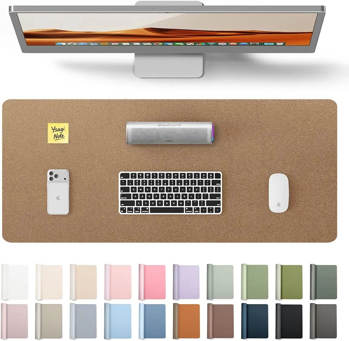 Leather Office Desk Pad Protector,Large Mouse Pad,Non-Slip,PU Leather,Laptop Desk Blotter,Waterproof Writing Pad for Office/Home