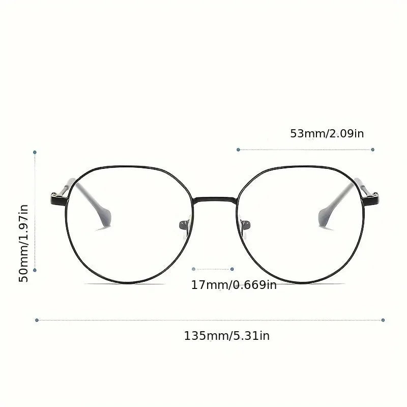 Classic Anti-Blue Light Glasses Frame Brand Designer Fashion Round Metal Optical Frames Computer Glasses