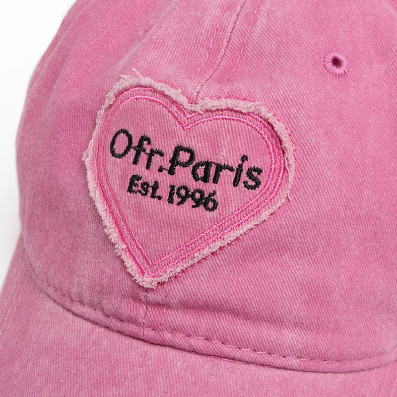 CNTANG 2024 Summer Women's Baseball Cap Fashion Embroid Cotton Sun Visor Casual Solid Color y2k Pink Cap For Girls Adjustable