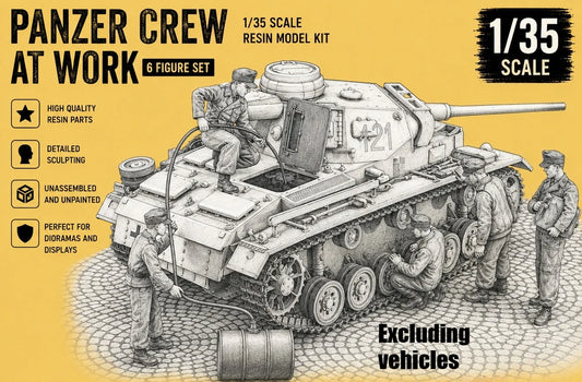 1:35 Resin Model Assembly Kit, GK, Tank Maintenance Team, Unpainted Needs To Be Assembled (excluding Pipelines)