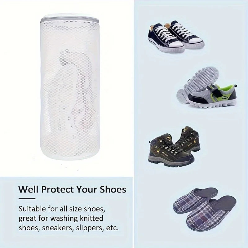 2pcs Shoes Mesh Laundry Bag Machine Wash Clothes Shoes Protective Bag, for University Dormitory Durable Washing Bags