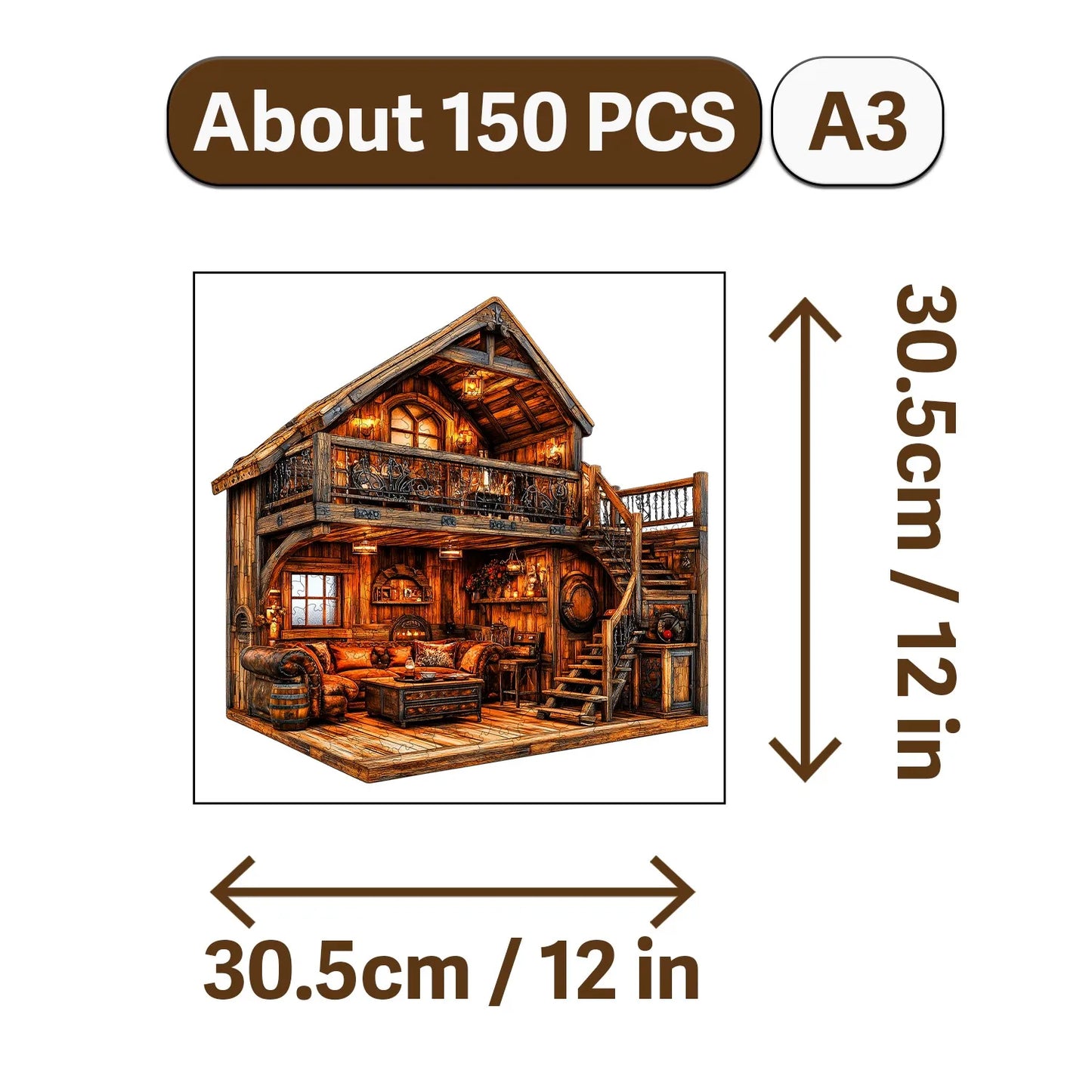 Rural Scenery Wooden Jigsaw Puzzle Wood Home Decor Painting Christmas and Halloween Gift Toy for Teen and Kid