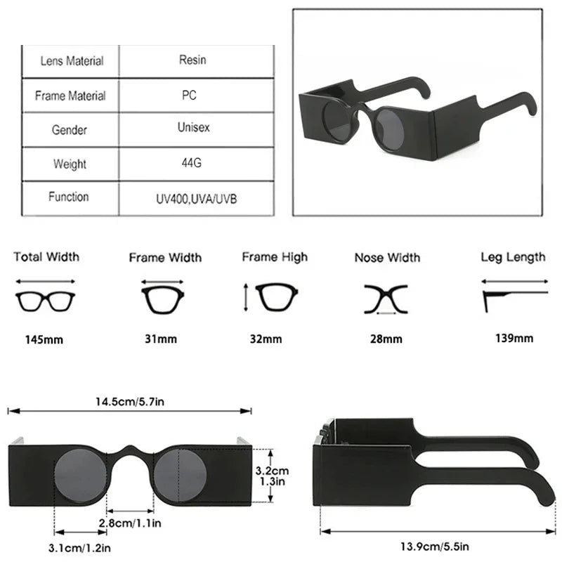 JNPCXI New Retro Unique Rectangle Women Sunglasses Fashion Small Round Lens Shades Interest Women Wide Legs Sun Glasses UV400