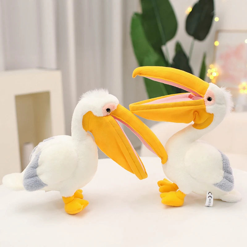 Cartoon Pelican Plush Toys Realistic White Pelican Stuffed Bird Animal Soft Dolls Promotional Cheap Christmas Birthday Gifts