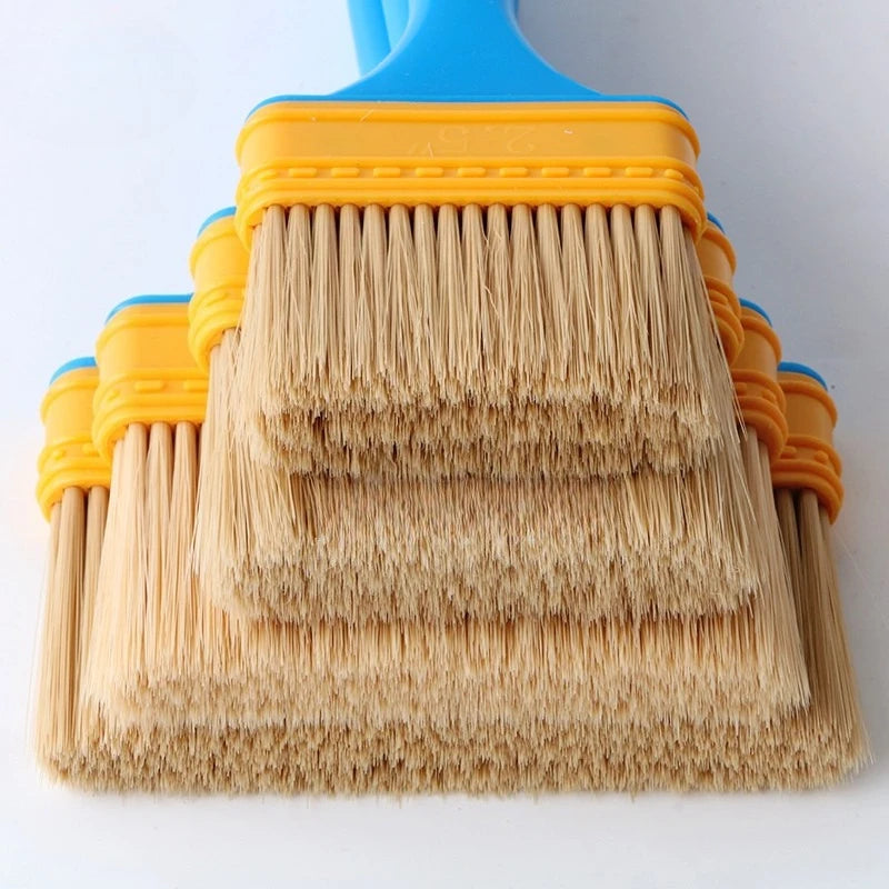 5pcs Paint Brushes with Handles - Durable Plastic Bristles, for Smooth Application, Wall Painting Tools, Paint Brushes for Walls