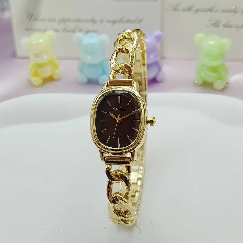 Fashion Women Oval Dial Quartz Watch Luxury Bracelet Wristwatch Famous Brand Watch Wholesale Montre Femme Gifts Dropshipping