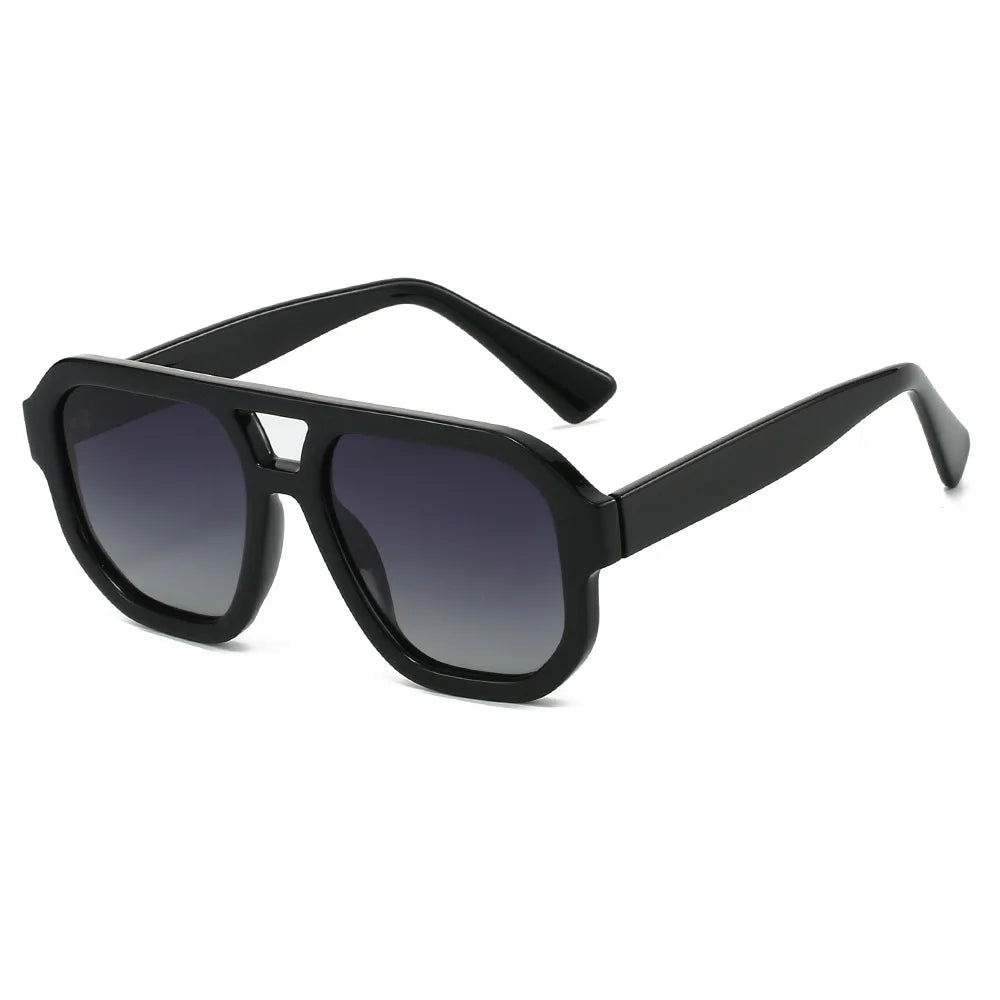 JNPCXI New Retro Double Bridges Square Quality Women Fashion Sunglasses Shades UV400 Trending Men Leopard Sun Glasses
