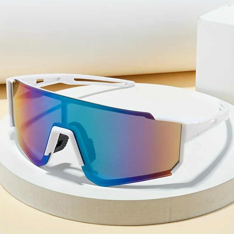New Geometric Anti-Reflective Fashion Glasses for Women Men Oversized Fashion Frames with Rainbow Iridescent Lenses