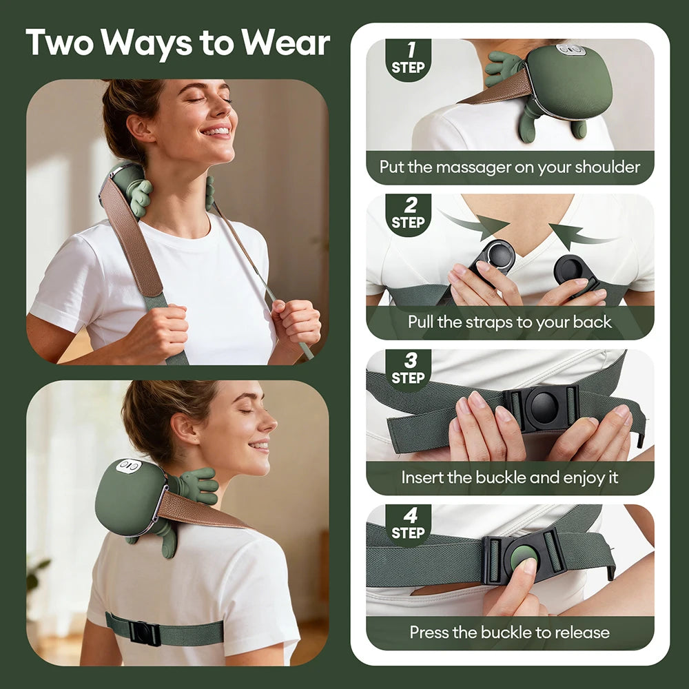 Foreverlily Bionic Finger Neck Shoulder Massager Neck Cervical Trapezius Kneading Massage Shawl Bionic Hand Neck masajeador