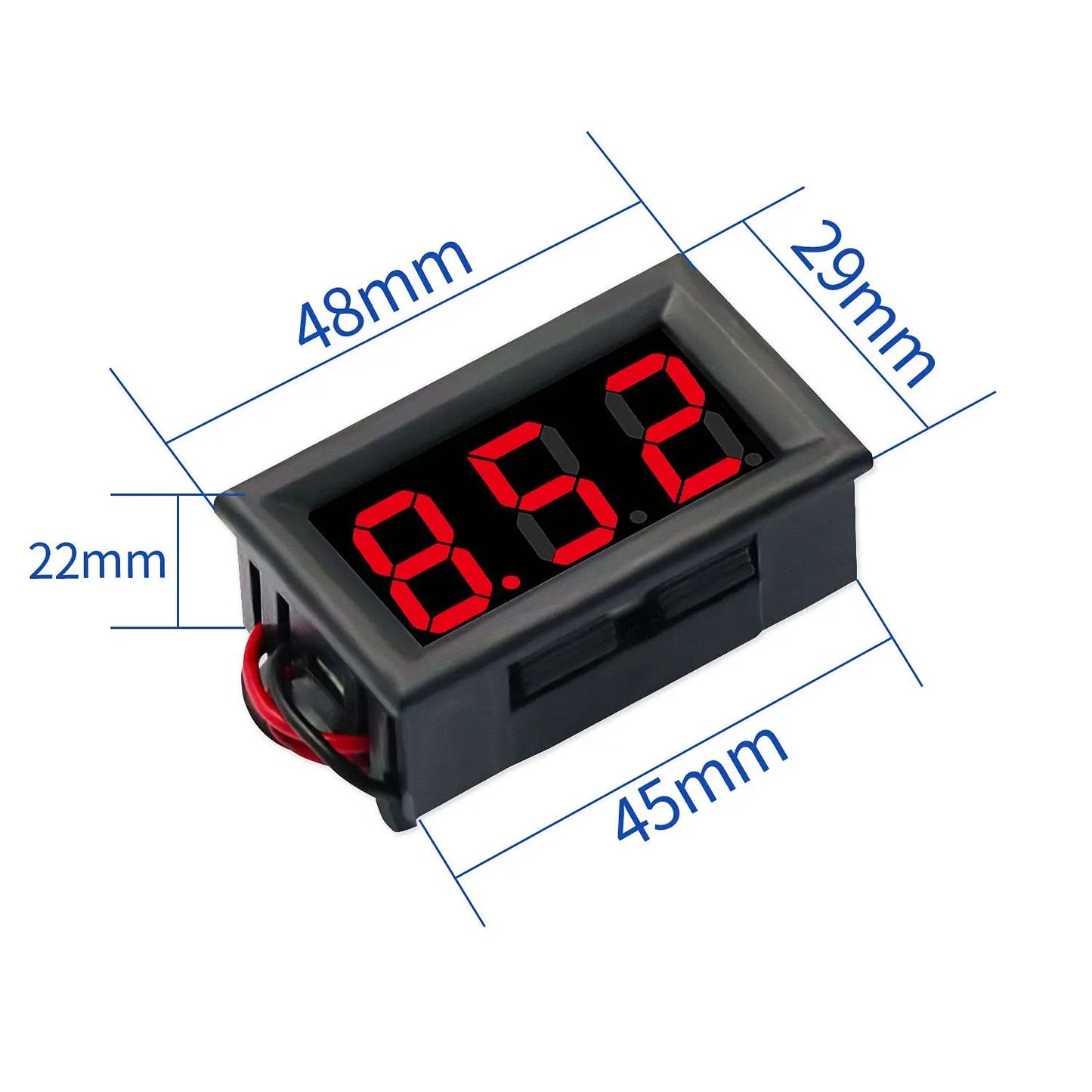 Digital Voltage Display 4Pack 0.56" Two-Wire DC 3V-30V Green LED Voltmeter Waterproof Display Voltage Tester Meter
