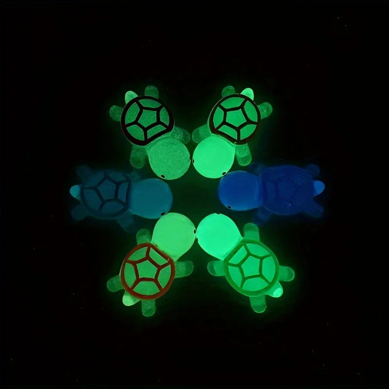 10pcs Random Mix Colorful Grow in Dark Turtle Charms Pendants for Jewelry Making DIY Handmade Necklace Bracelet Earrings Key Cha