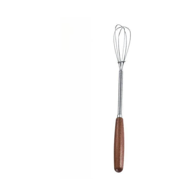1pc Premium Stainless Steel Whisk with Solid Wood Handle - Perfect for Blending, Whisking & Stirring in the Kitchen