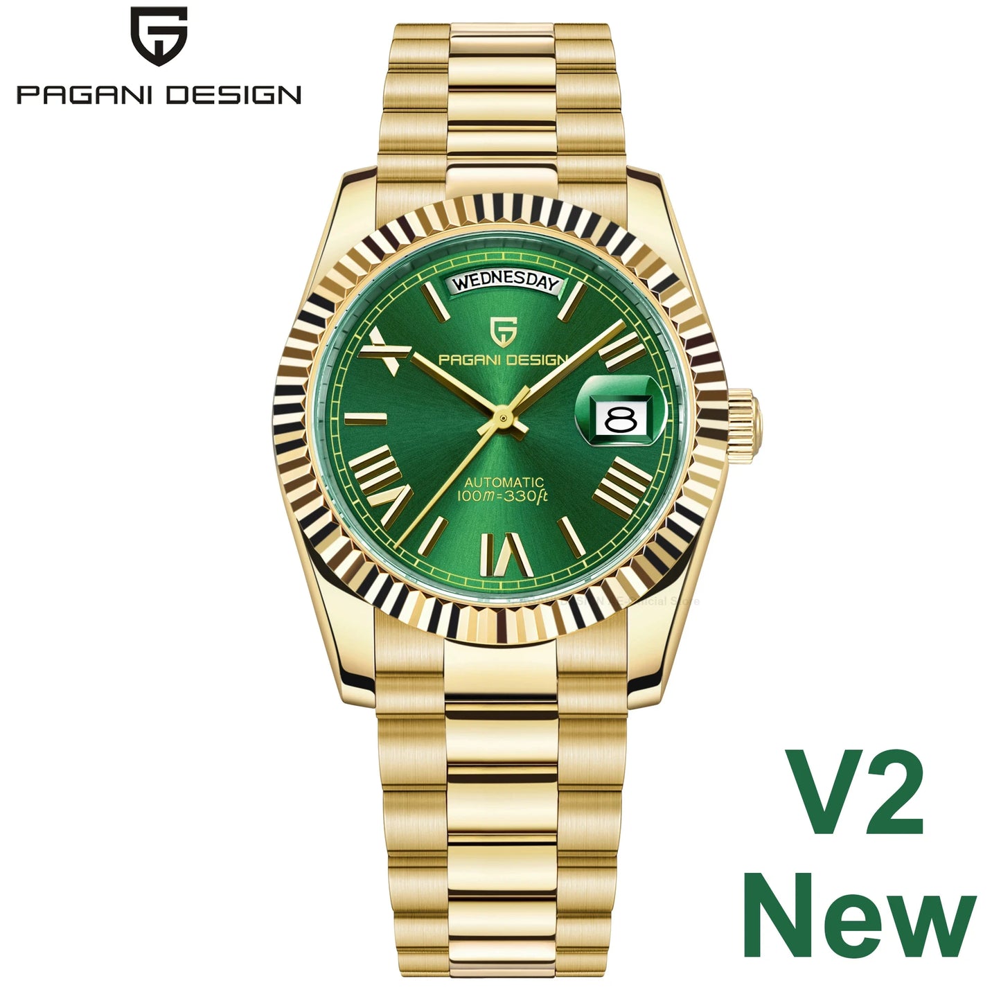 PAGANI DD36 Men's Watches Gold Green Luxury Automatic Mechanical Wristwatches