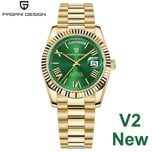 PAGANI DD36 Men's Watches Gold Green Luxury Automatic Mechanical Wristwatches