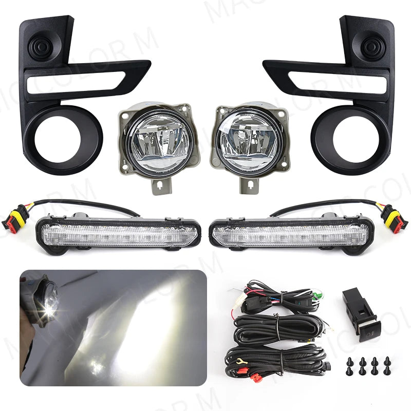 DLAA Led Fog Lamps For Toyota Raize 2020 2021 2022 Daytime Running Light DRL Halogen Front Auto Driving Daylight Car Accessories