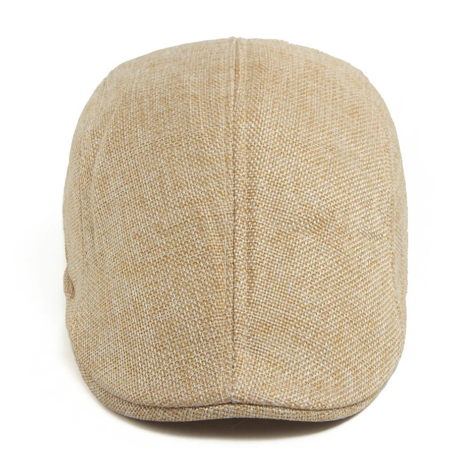 Men's Linen Flat Cap Spring Summer Vintage Visor Beret Breathable Ivy Newsboy Hat Women Fashion Cap Suitable For Small Slim Face