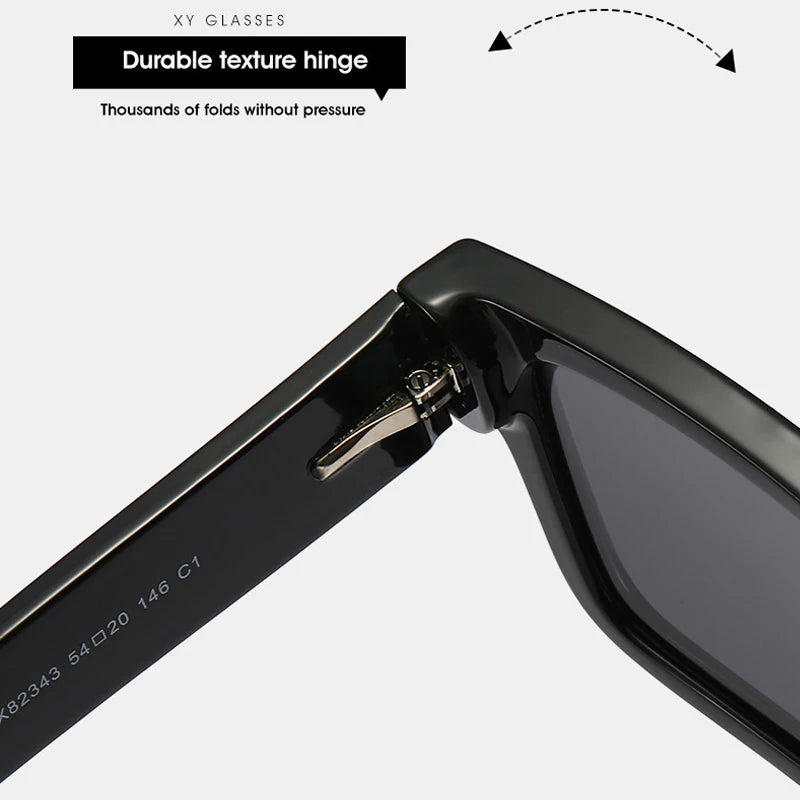 JNPCXI New Polarized Square Men Sunglasses Retro Rivets TR90 Women Gray Shades UV400 Sun Glasses