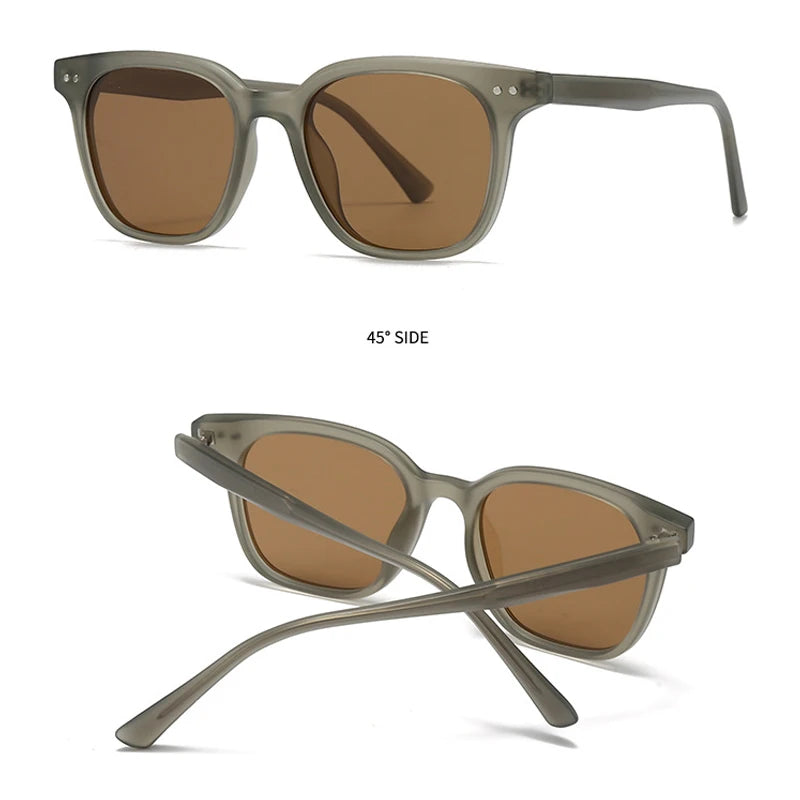 JNPCXI New Polarized Fashion Square Sunglasses Women Shades UV400 Retro Rivets Men Trending Sun Glasses Shades UV400