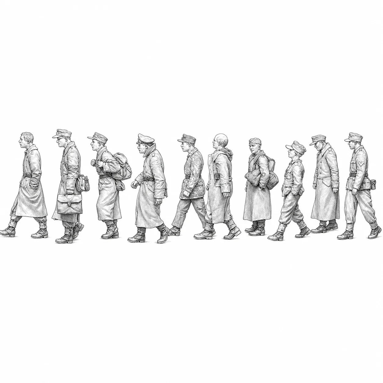 Precision 1:35 Cast Resin Model Civilian Character 10 Person Set Model Assembly Kit Unpainted