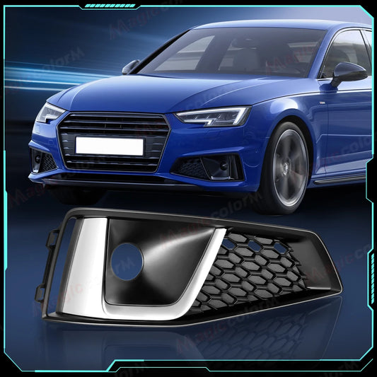 For Audi A4 B9 S-LINE S4 2018 2019 2020 Car Fog Lamps Cover Front Bumper Foglight Grille Grill Accessories 8WD807681J 8WD807682J