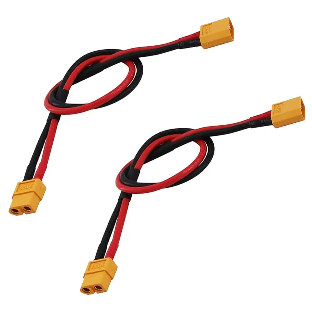 2-Pack XT60 Connector Plug Extension Cable Male to Female Adapter with 30CM 14AWG Silicone Wire for RC Lipo Battery