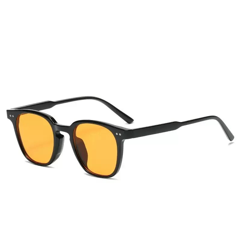 Fashionable Small Round Unisex Women's Pink Gradient Lenses Retro Men's and Women's Classic Metal Nail Decoration Glasses