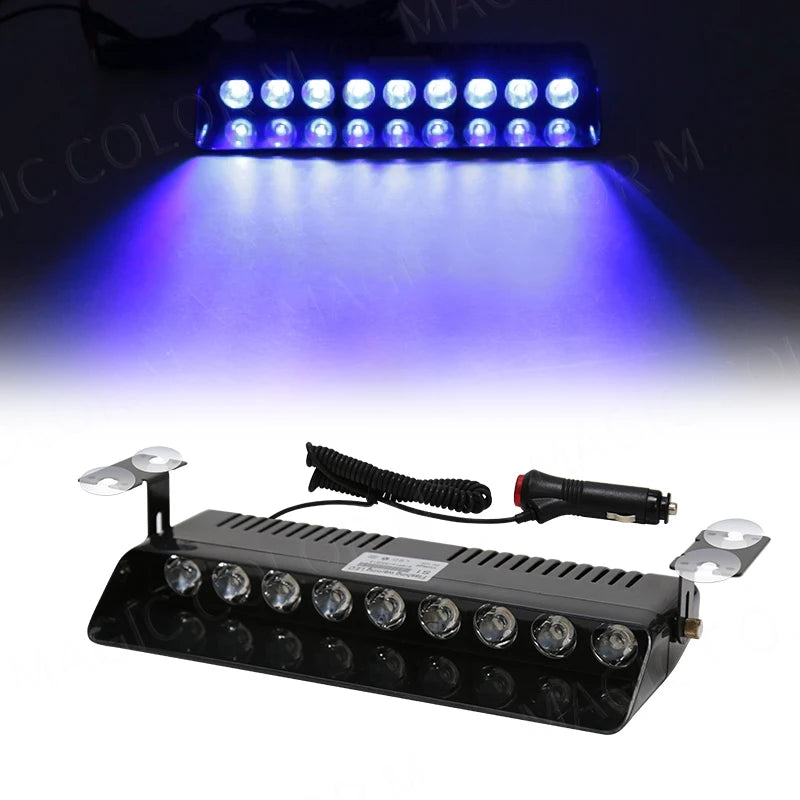 9 LED Car Strobe Light Fireman Emergency Windshield Agricultural Flash Warning Signal Beacon Truck Trailer Vehicle 12v