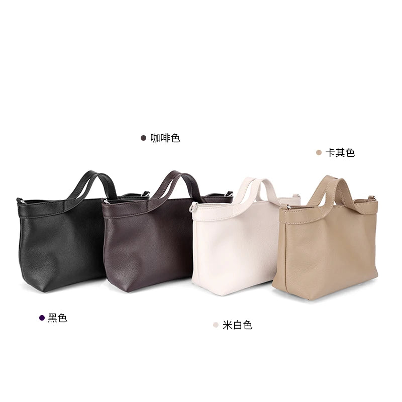 New Women's fashion Genuine Leather Tote Handbag Female luxury designer Real Leather Crossbody Shoulder Bags Retro Underarm bag
