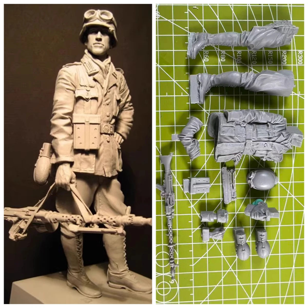 1: 16 Casting Resin Model Grey Kit African Infantry GK Model 1-Person Model Requires Assembly Unpainted