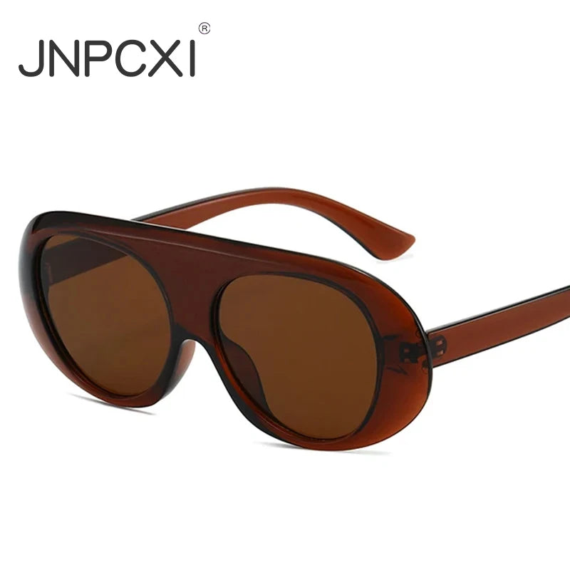 JNPCXI Retro Pilot Sunglasses Women Fashion Tea Tea Gradient Shades UV400 Men Punk Sun Glasses
