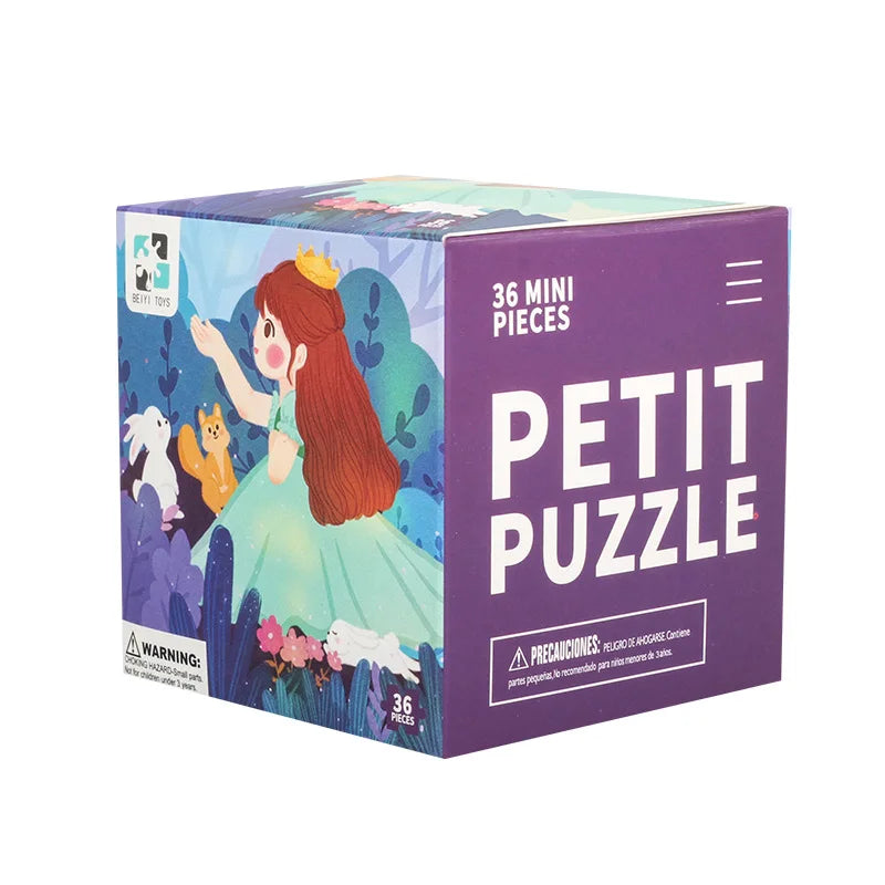 36 Pieces of Children's Paper Mini Cartoon Puzzles Educational Toys Kindergarten Prizes Birthday Gifts English Packaging