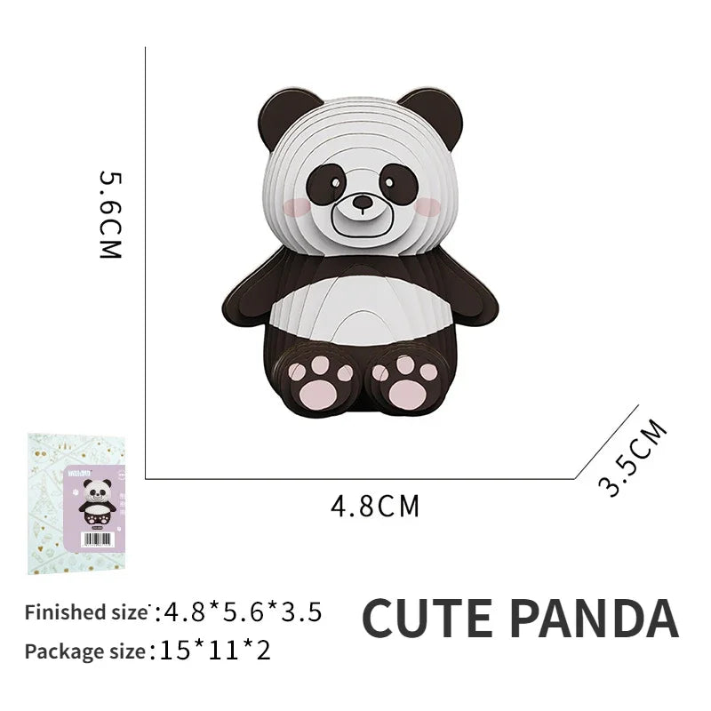 New 3D Paper Puzzle Cute Cartoon Panda Series Puzzle Children Educational Toys for Kids Exercise Handwork Kindergarten Toys Gift