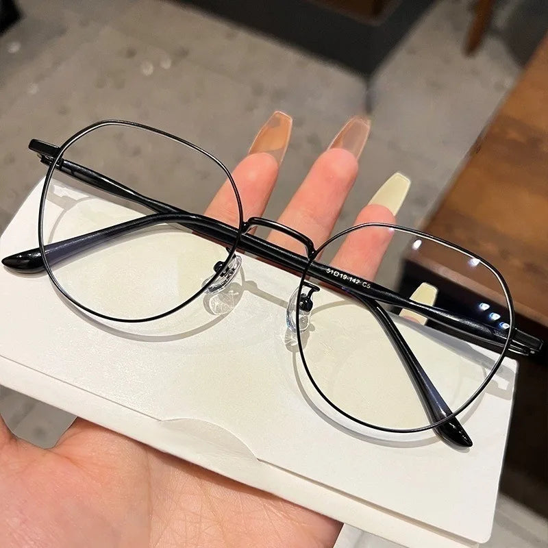 New Korean metal flat light glasses for both men and women, anti blue light/radiation glasses
