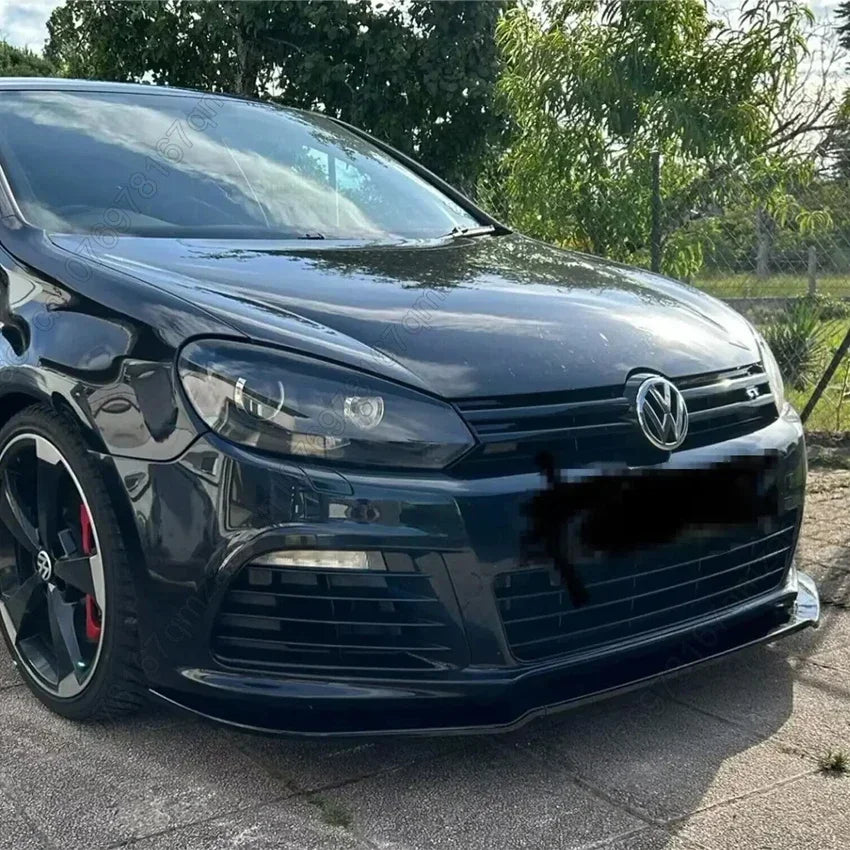 For Volkswagen Golf 6 MK6 R R20 2008-2013 Maxton Style Front Bumper Splitter Lip Diffuser Body Kit Spoiler Guard Gloss Black