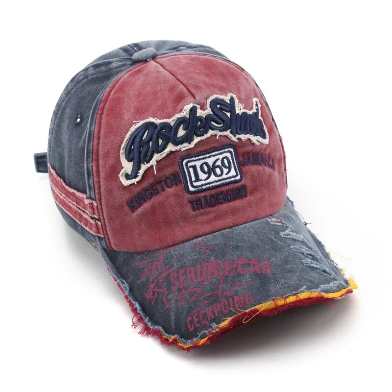 Retro Letter Embroidery Baseball Caps, Men Women Cotton Adjustable Casual Hats