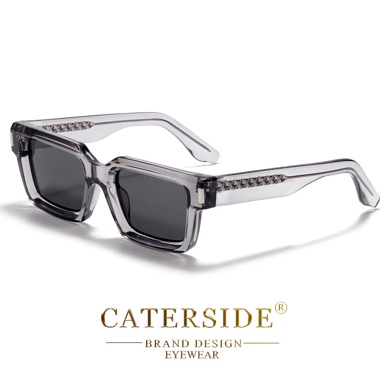 CATERSIDE Vintage Punk Men's Square Sunglasses Brand Design Small Frame Sun Glasses Party Travel Glasses Gift Ideal Choice