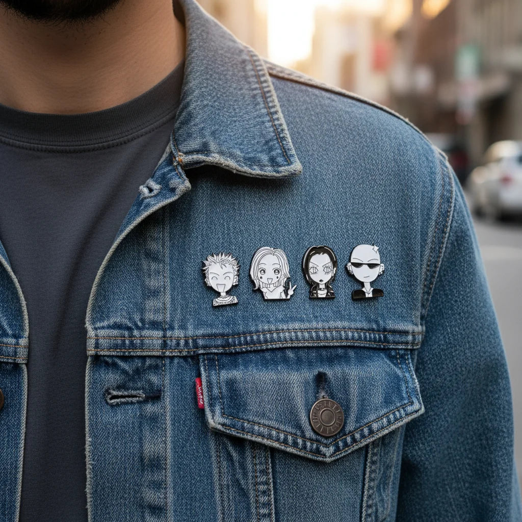4pcs Classic Japanese Anime Brooch Badges Oosaki Nana Komatsu Nana Terashima Nobuo Cartoon Character Jewelry for Clothes