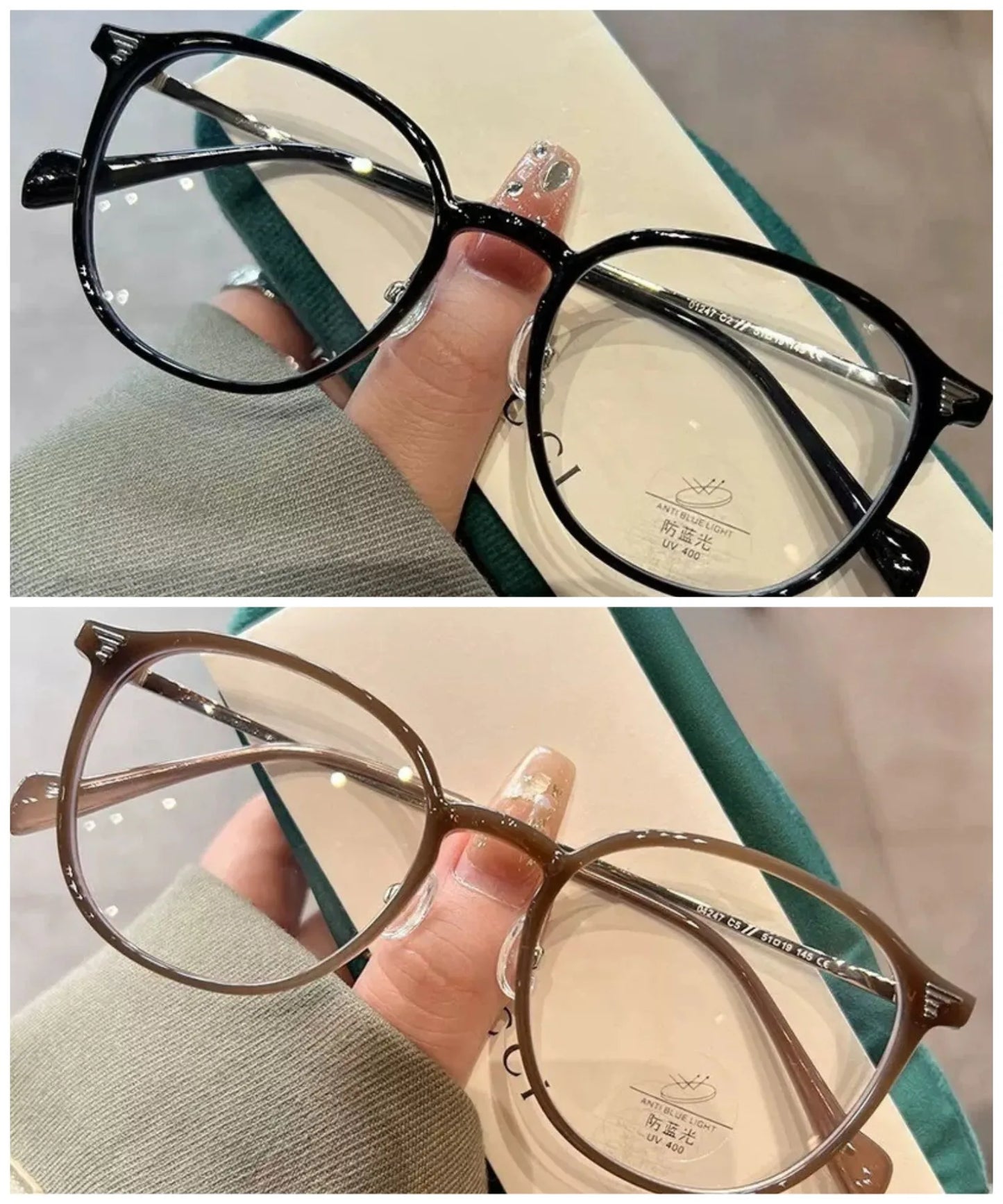 Anti-blue Light Anti-radiation Glasses Luxury Frame Glasses Female Korean Version Big Face Round Face Plain Net Red Glasses Flat