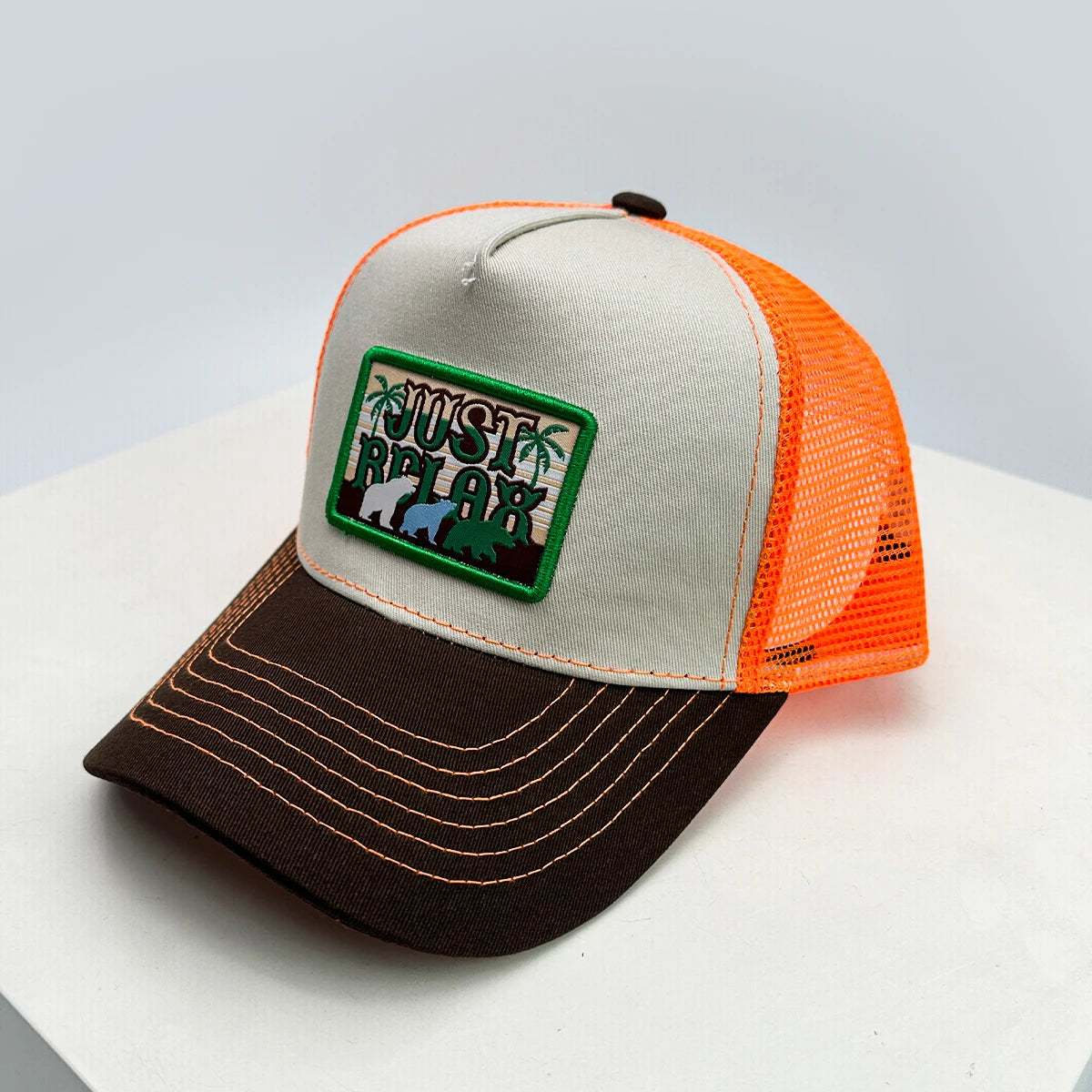 New Unisex PATCH Letter Embroidery Baseball Hats Sunshade Hip Hop Breathable Color Block Trucker Caps Fashion Mesh Versatile ins