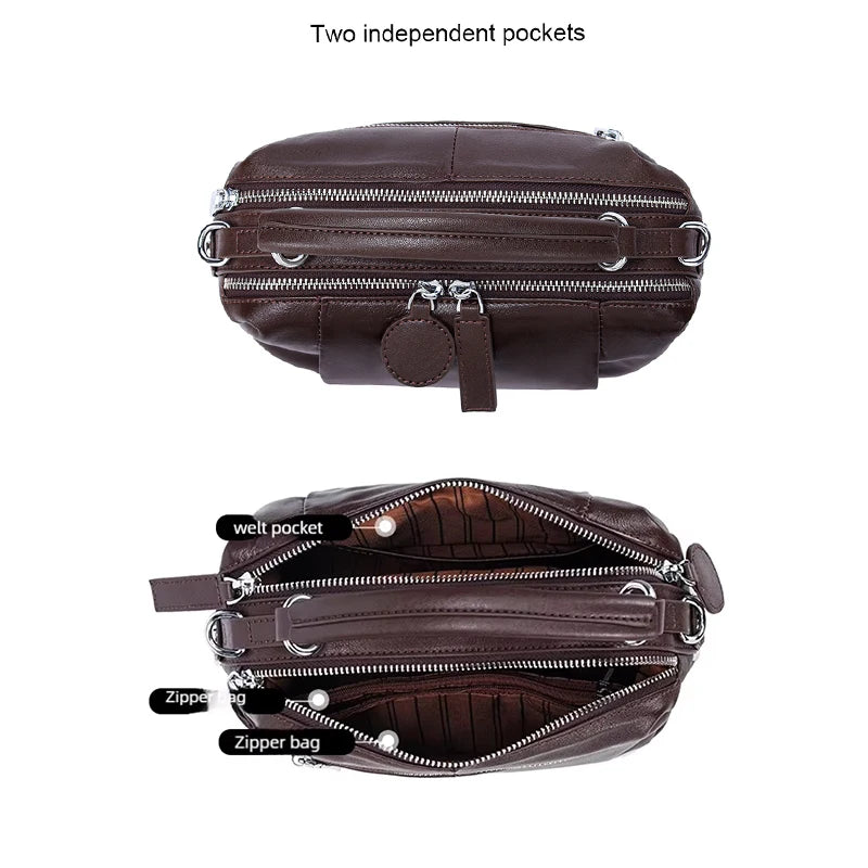 Women's Genuine Leather Handbag High Quality Bag Shoulder Bag Fashion Soft Cow Leather Handbag Lady Shoulder Bag Luxury New