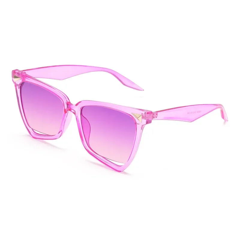 JNPCXI New Rainbow Cat Eye Sunglasses Female Leopard Grain Rice Nail Rainbow Color Women eye glasses frames for Women