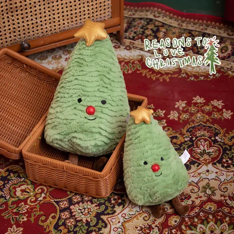 Kawaii High Quality Christmas Plush Toy Doll Pillow Christmas Tree Gingerbread Man Santa Claus Wreath Party Decoration Girl Gift