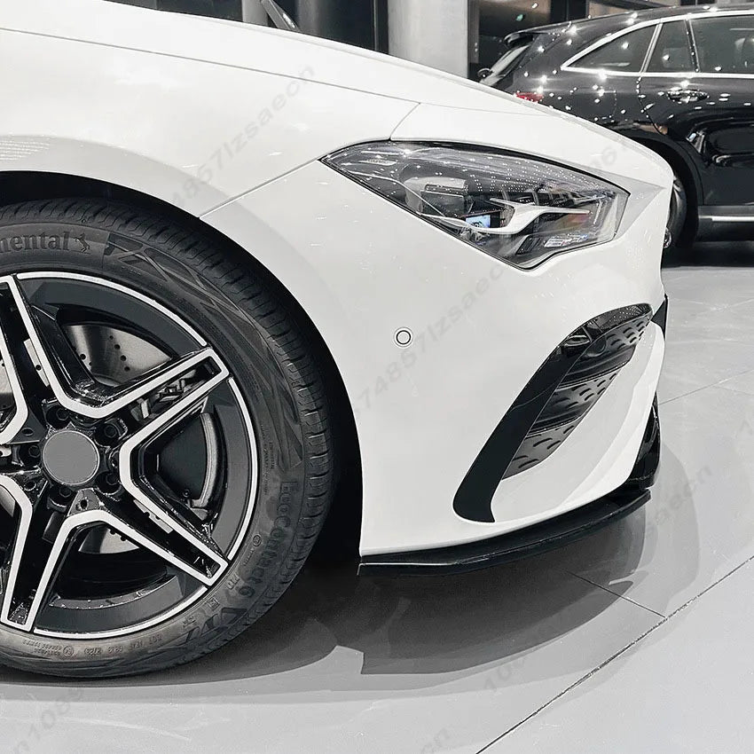 Car Front Bumper Lip Splitter Diffuser Spoiler For Mercedes Benz CLA Class C118 X118 W118 AMG 2024-2026 Guard Tuning Gloss Black