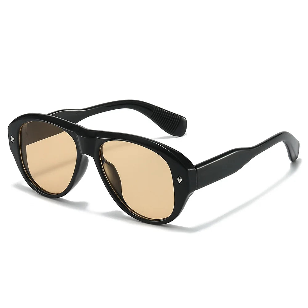 JNPCXI New Vintage Cat Eye Pilot Sunglasses for Women Men Black Retro Frame UV400 Sun Protection Fashion Shades Streetwear Style