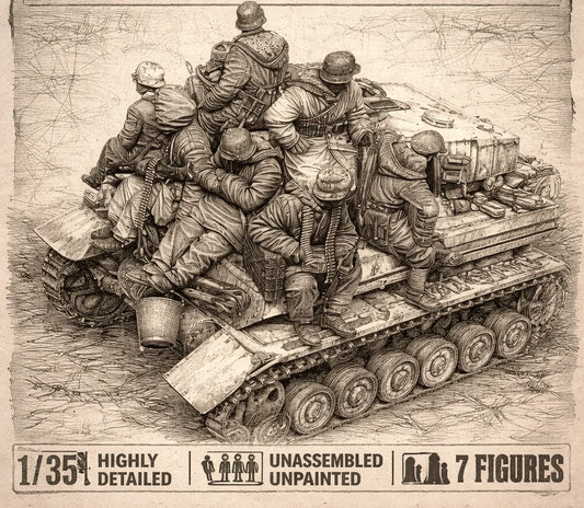 1: 35 Die-casting Resin Model Kit for 8 Soldiers Without Painting (excluding Vehicles)