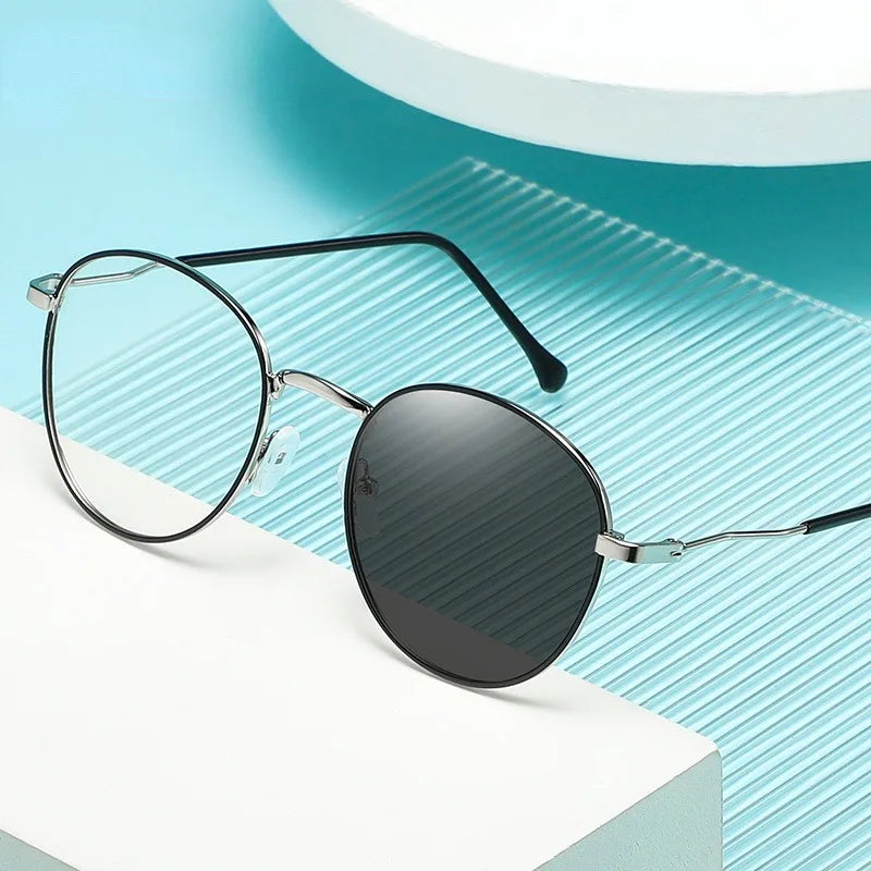 Photochromic Anti Radiation Glasses Women Man Anti Blue Ray Computer Eyeglasses 2 in 1 Eyeglasses Anti UV400